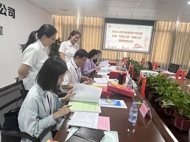 查看党建资料。卢丽君 摄（修图）.jpg
